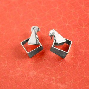 1978 AVON 'FASHION TOUCH' SILVER TONE EARRINGS